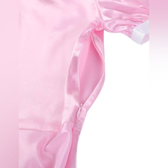 🎀 Maids Outfit Satin Pink for Halloween 🎃 Costume Size XL NWT 🎀 Unisex - Picture 5 of 9